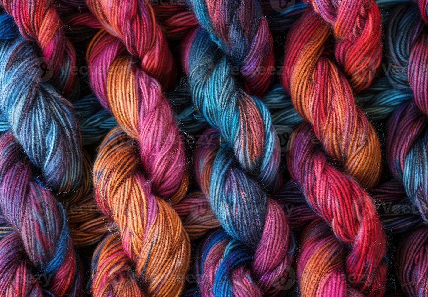 A close up of a colorful yarn photo