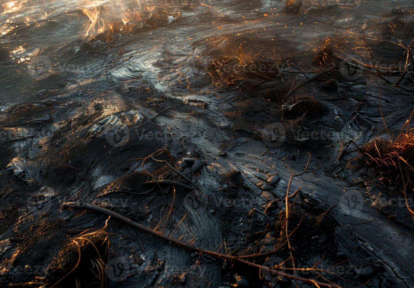 A close up of a river with water and trees photo