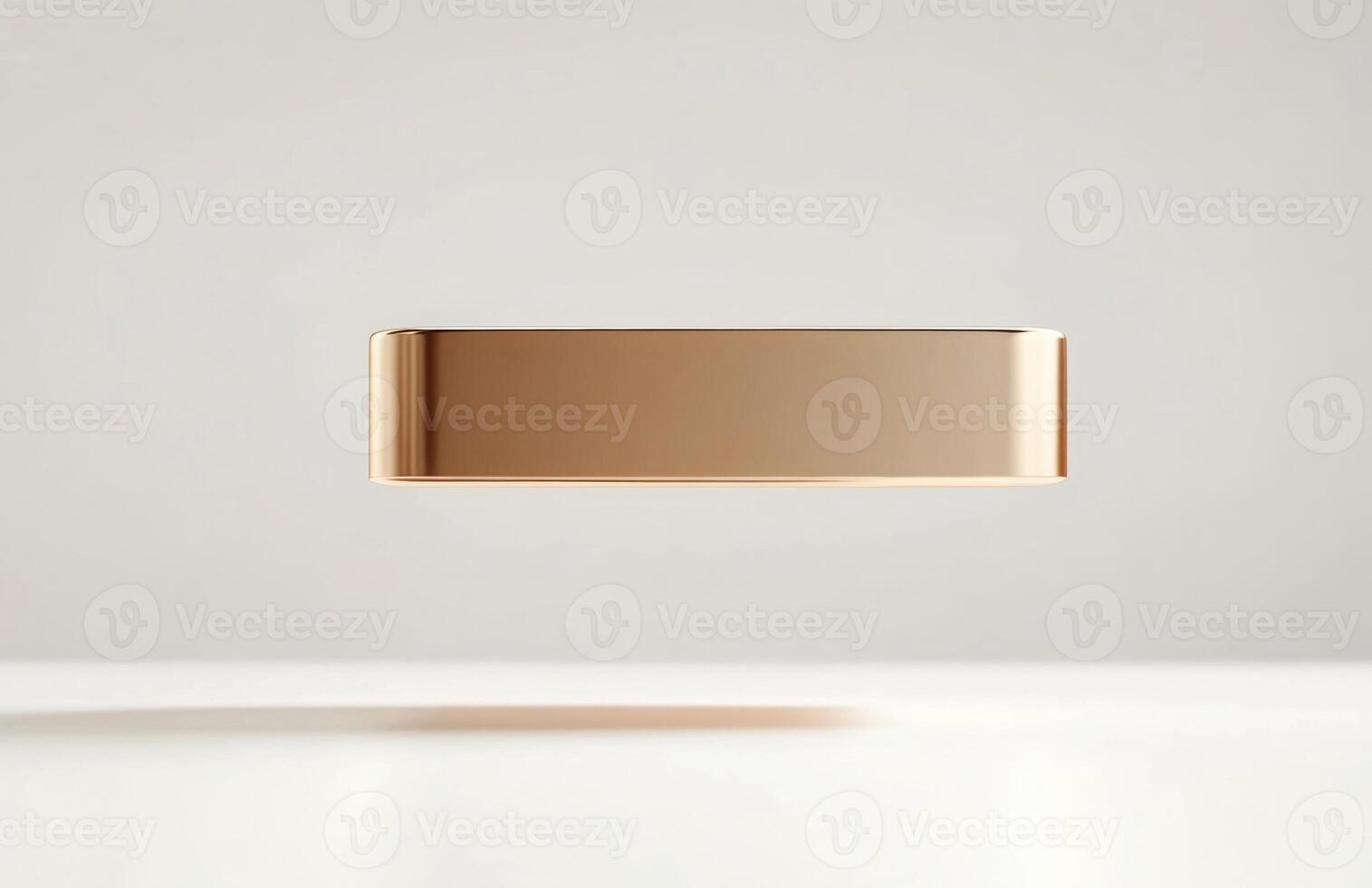 A simple, rectangular cosmetic jar hovering slightly above the surface, with subtle lighting and smooth edges, isolated on a white background photo