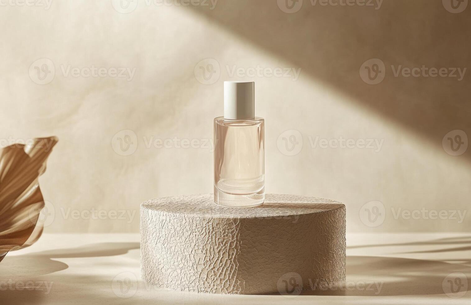 A bottle of perfume sitting on a table photo