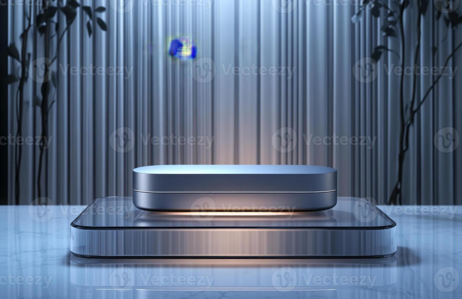 A silver box sitting on top of a table photo