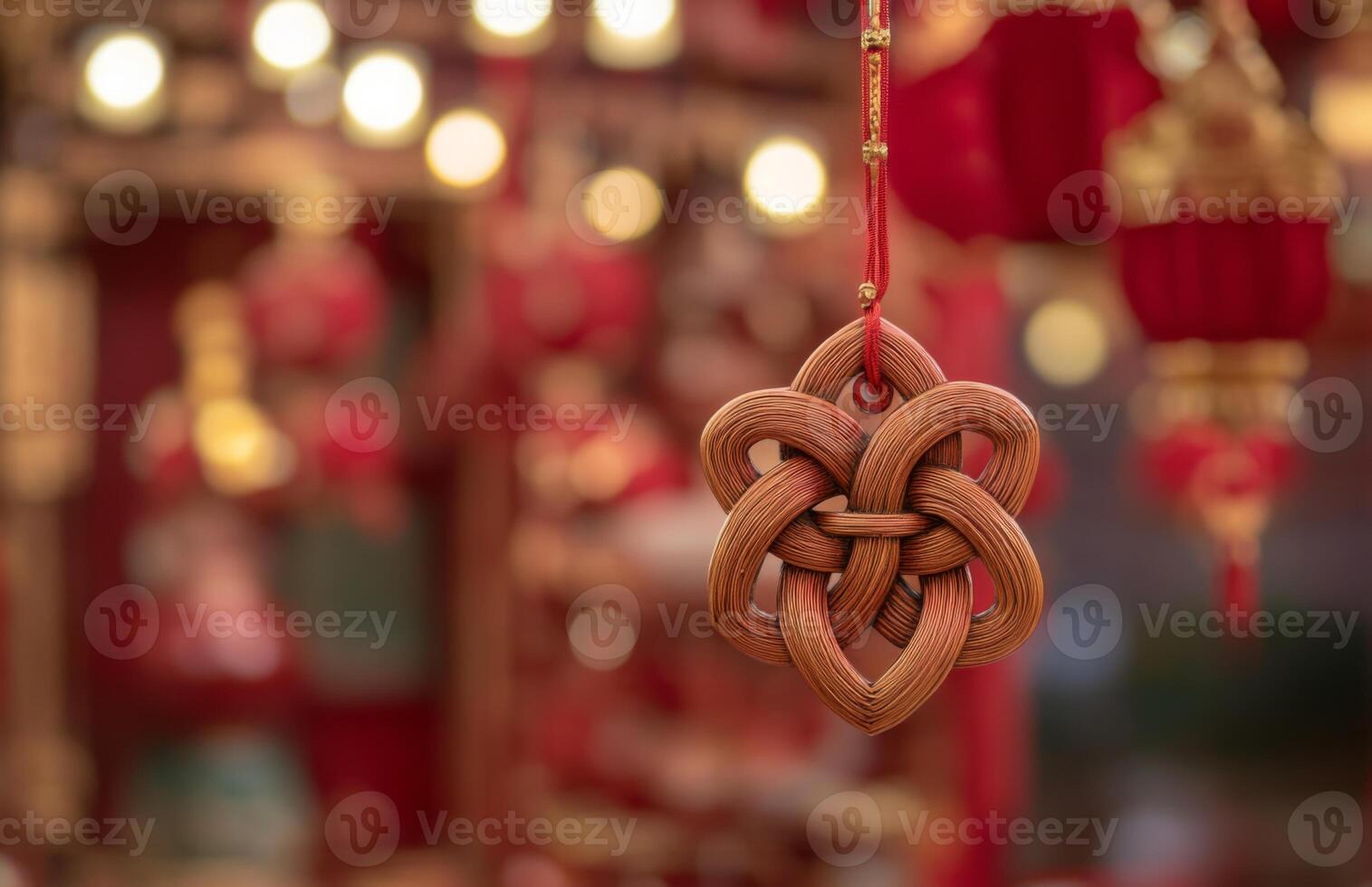 A wooden ornament hanging from a string photo
