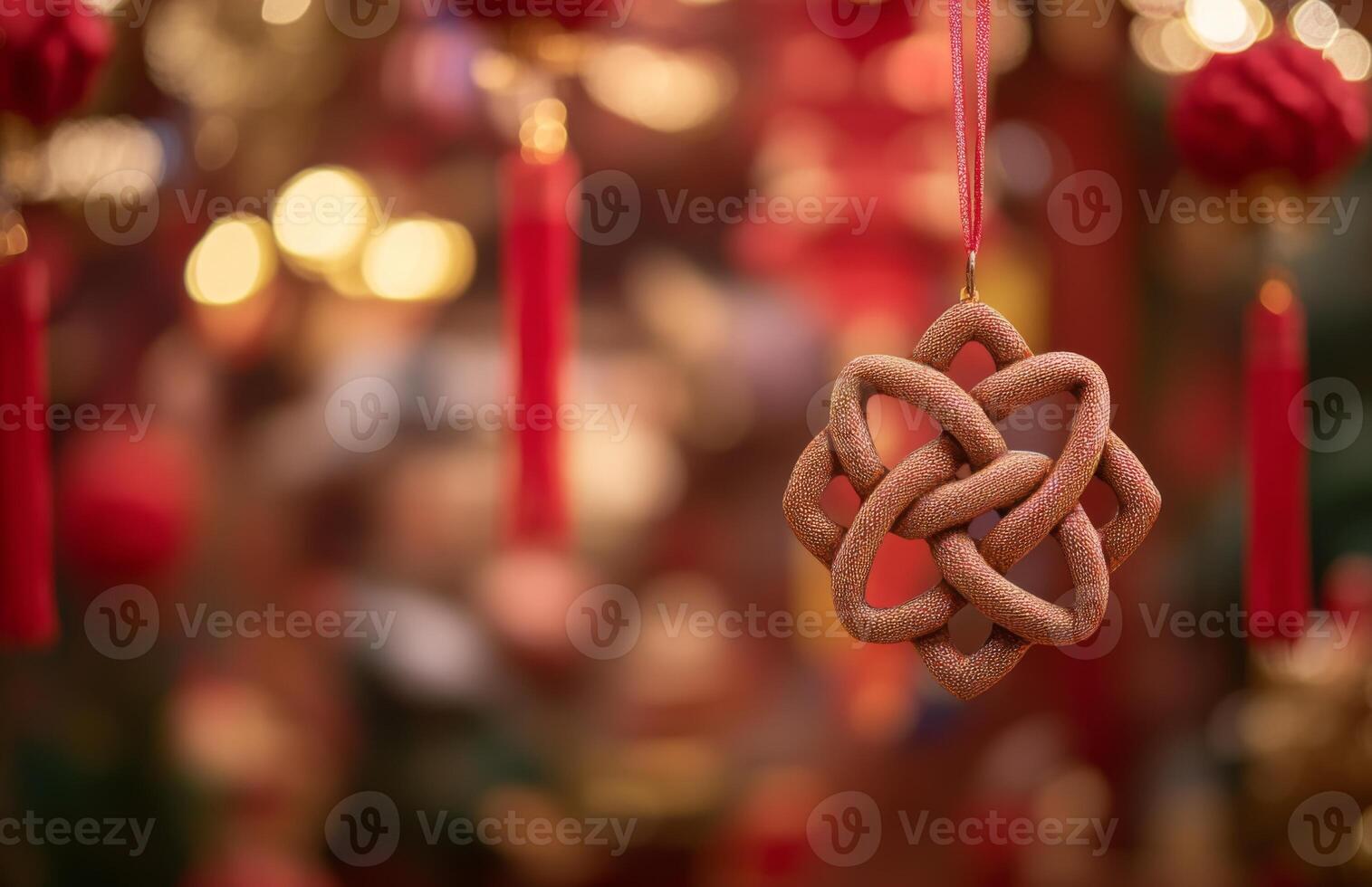 A wooden ornament with a knot on it photo