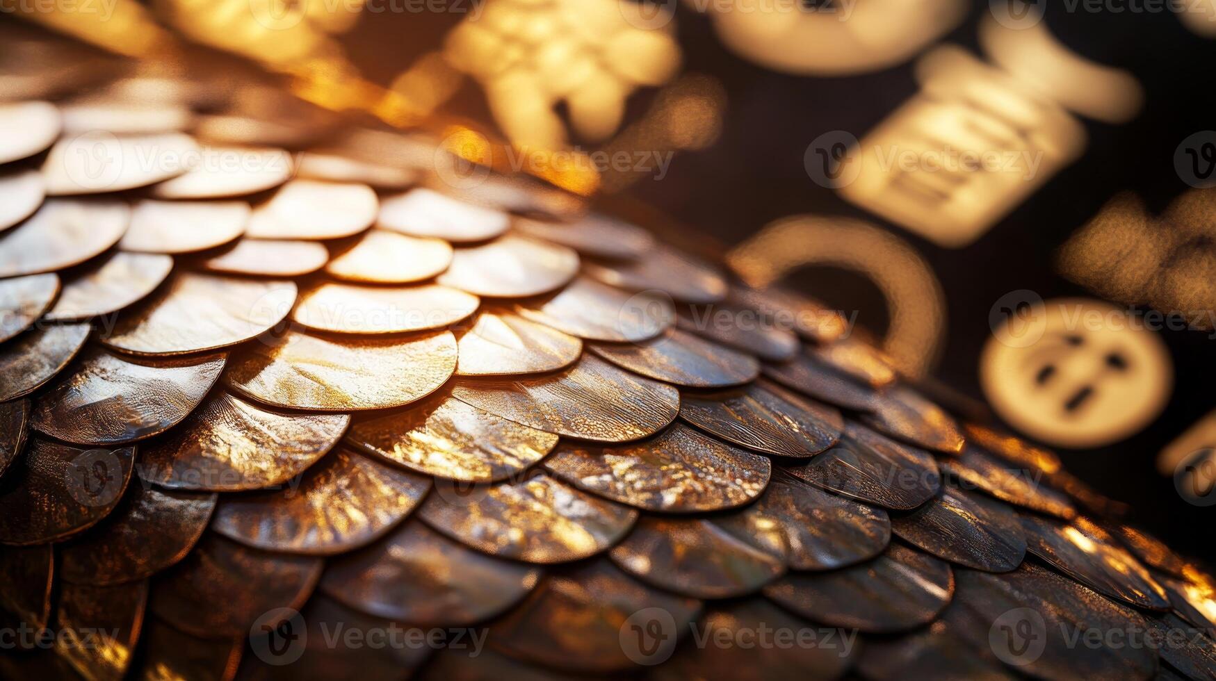 Detailed close-up of shimmering snake scales, with traditional Chinese New Year symbols faintly visible in the background photo