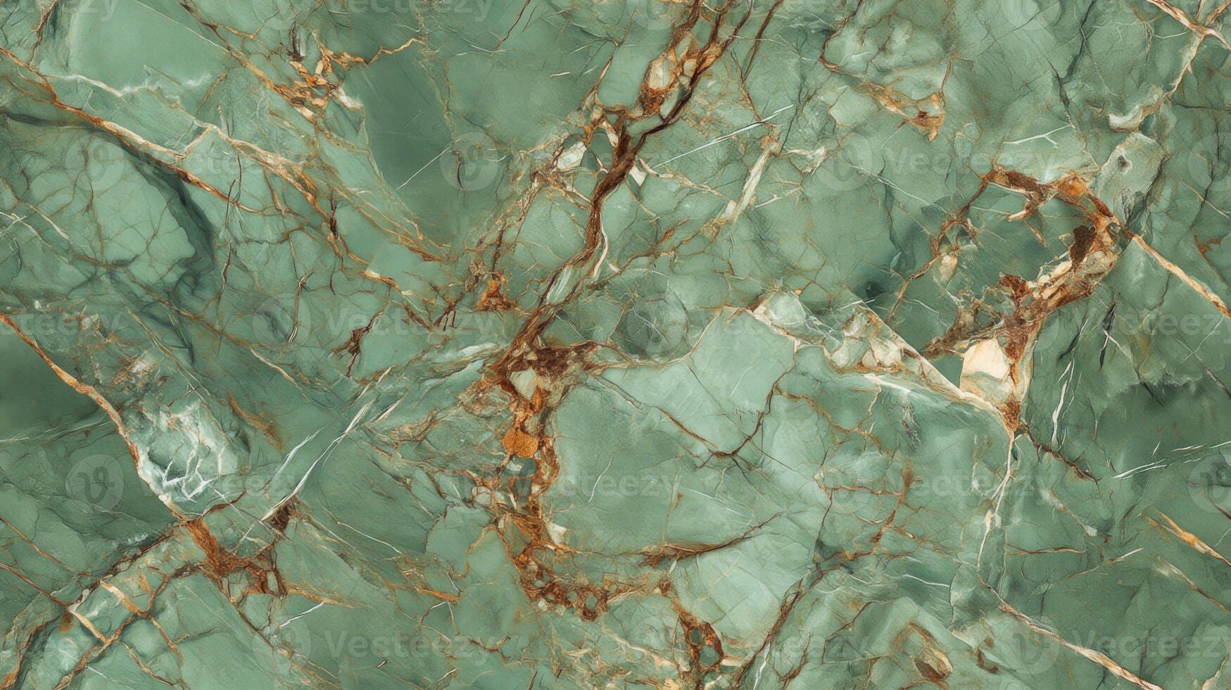 A close-up top view of green marble with earthy brown veins, creating a natural and organic floor texture photo