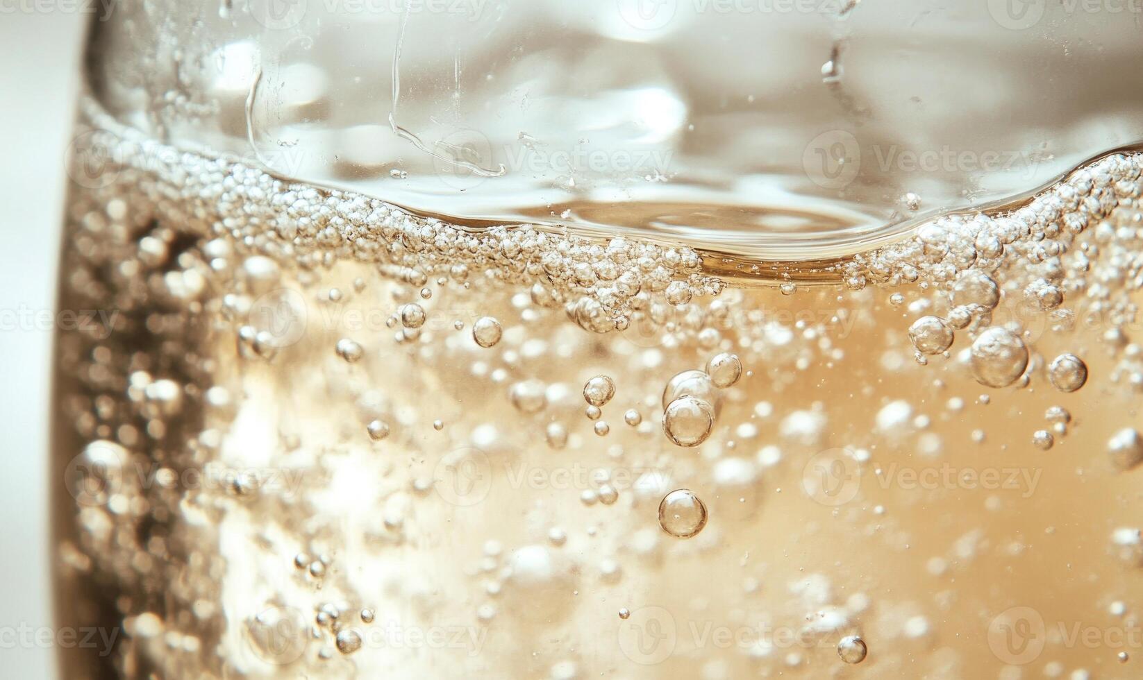 Tablet fizzing in water, bubbles ascending, close-up shot photo