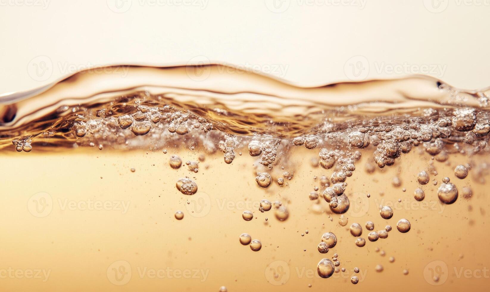 Close-up view of a dissolving pill, effervescence, clear water photo