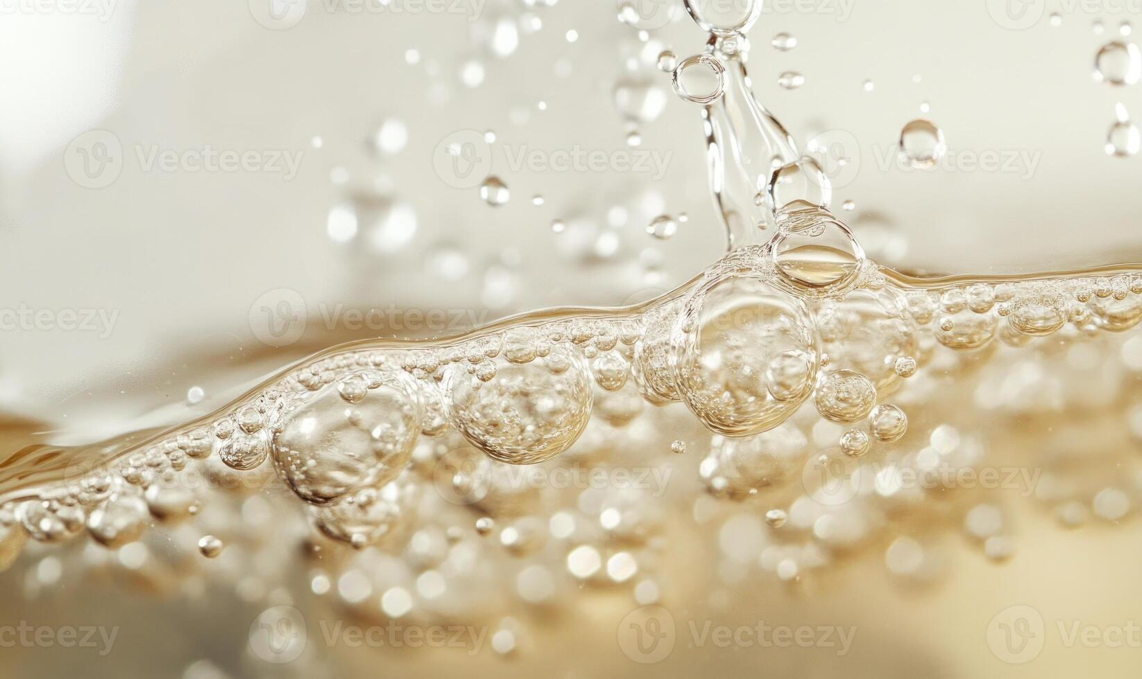 Effervescent tablet breaking apart in water, tiny bubbles photo