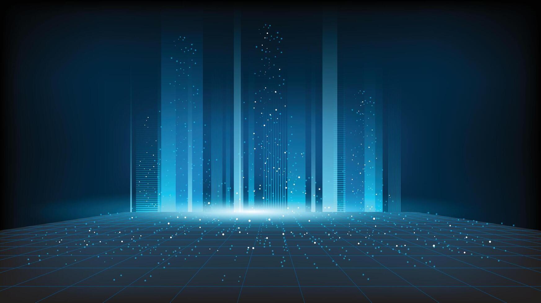 Abstract background technology high speed racing for sports of long exposure light on black background.Science geometric shape vector