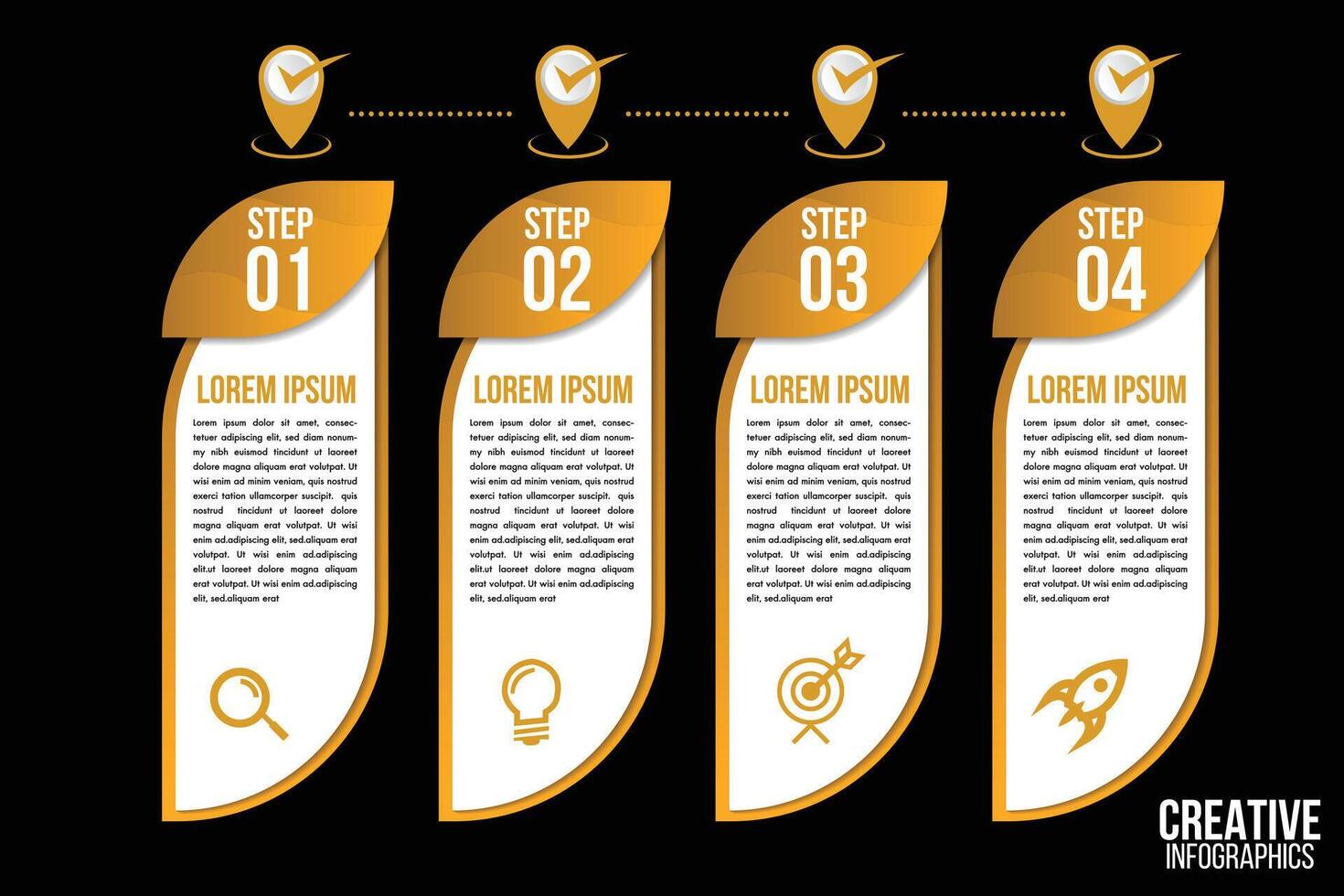 Infographic template with four steps vector