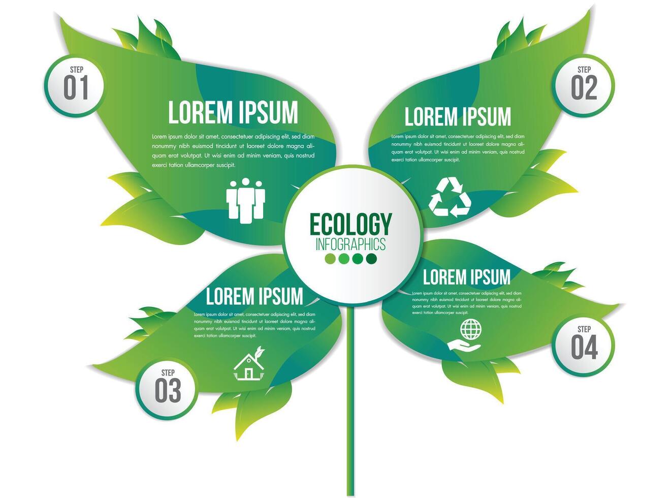 Ecology infographics green friendly environment with leaf vector