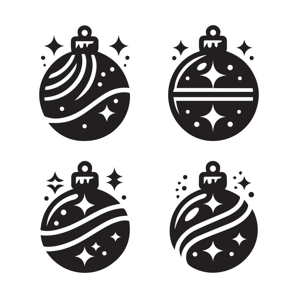 Modern Christmas Ball Icon Minimal Design for Festive Web and Graphic Projects, Perfect for Apps and Holiday Buttons vector