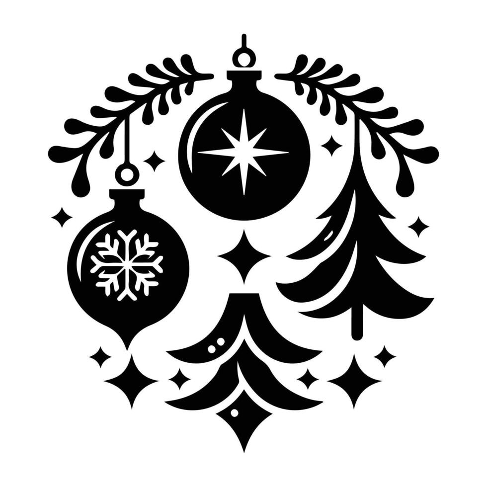 Stylish Christmas Baubles Decoration Perfect Ornaments to Create a Festive Holiday Atmosphere at Home vector