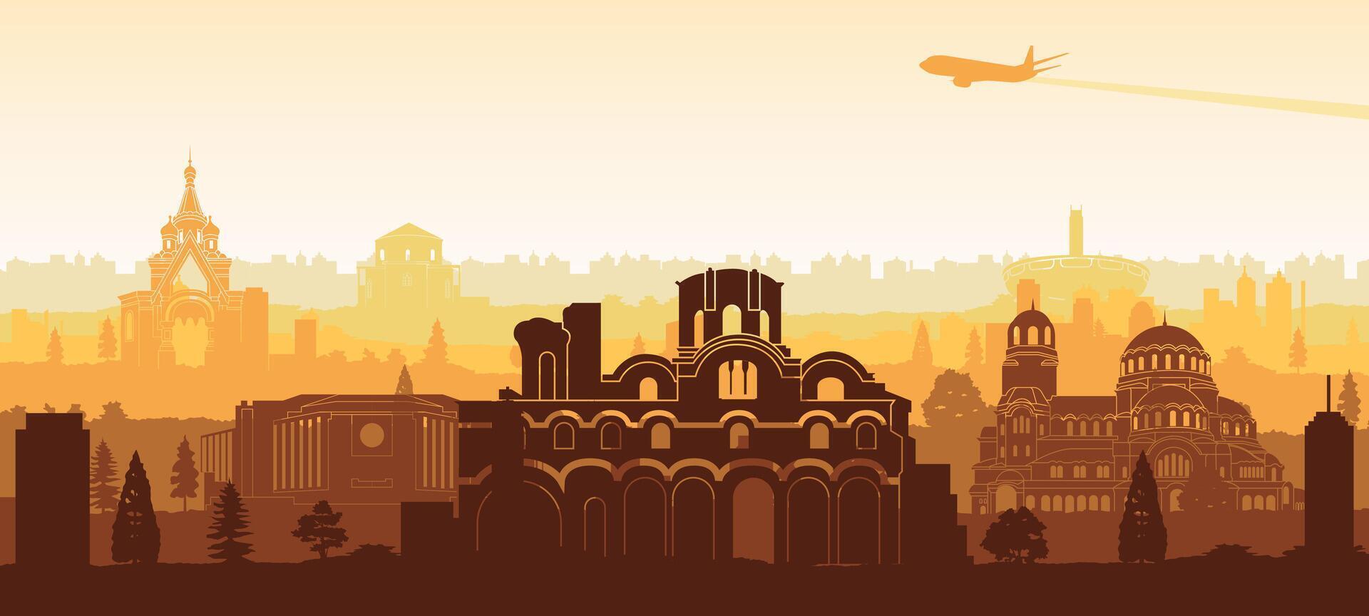 Bulgaria famous landmark silhouette style vector