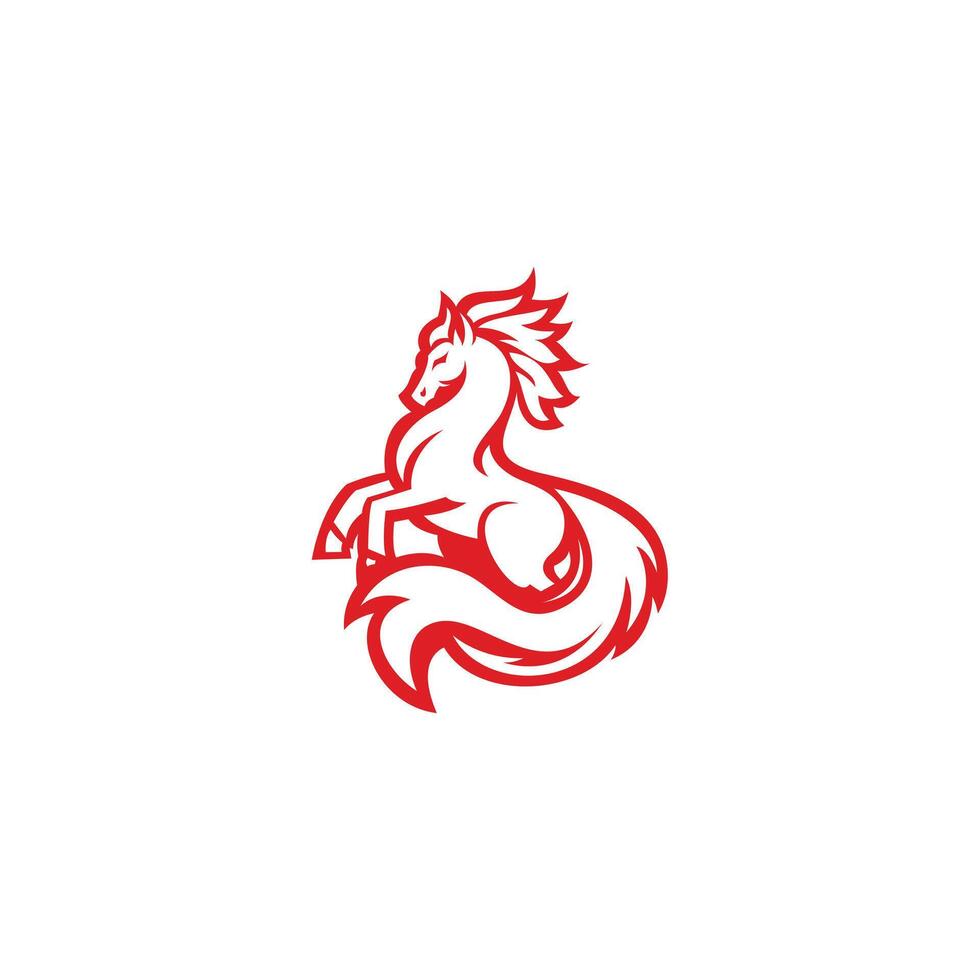 horse line illustration vector
