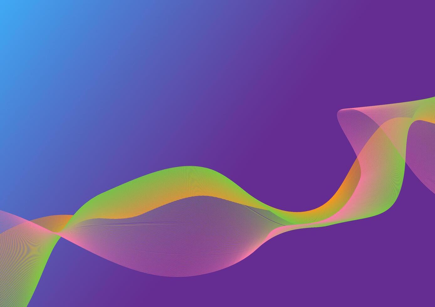 Abstract waving line technology on blue and purple Background. For backdrop, book cover or banner. vector
