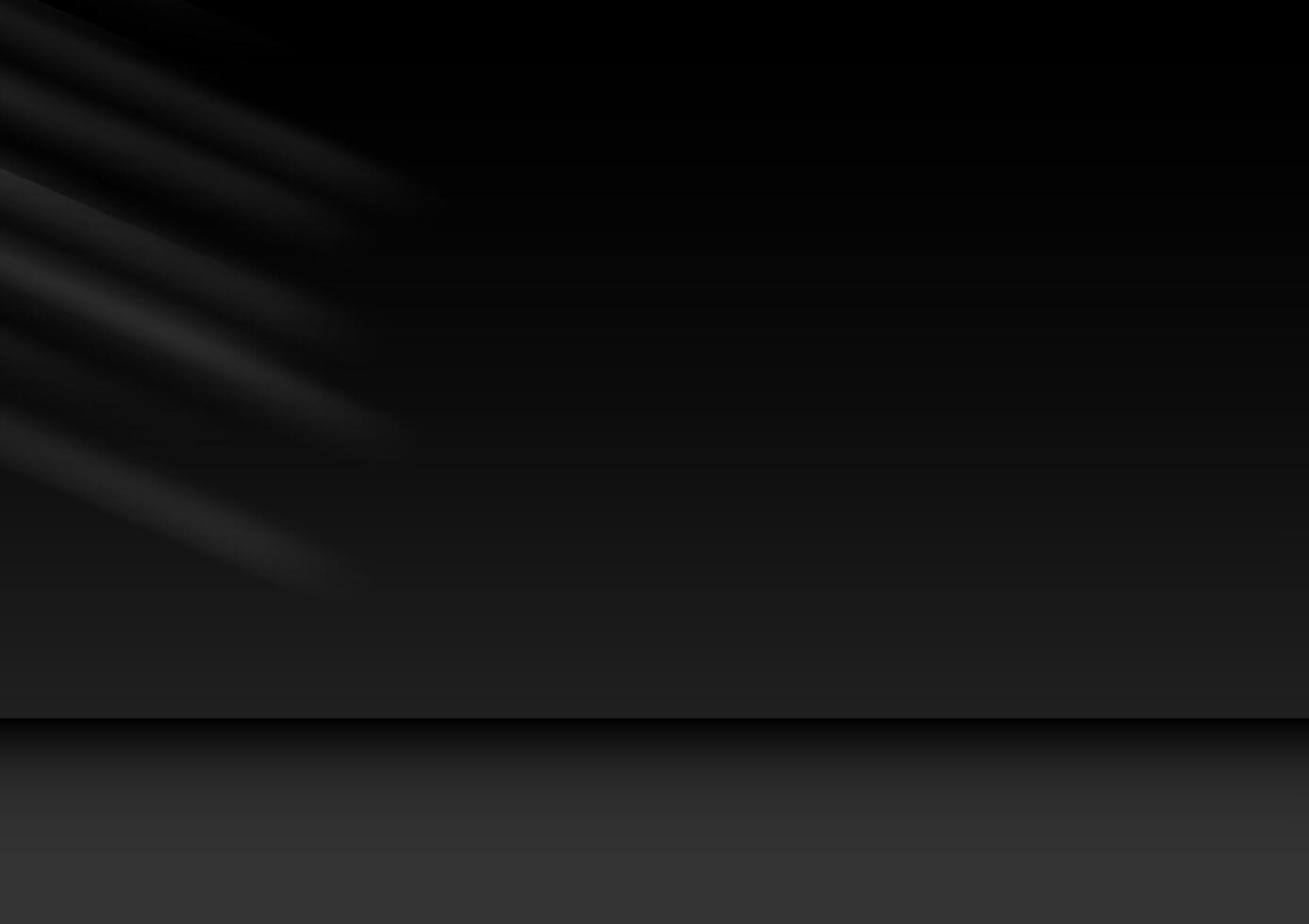 Black empty room studio wall with light and shadow texture abstract background. The minimal scene for mockup product display presentation. vector