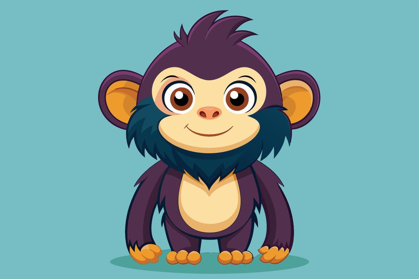 Cute cartoon monkey character with a friendly expression and colorful design, ideal for children's media and educational materials vector