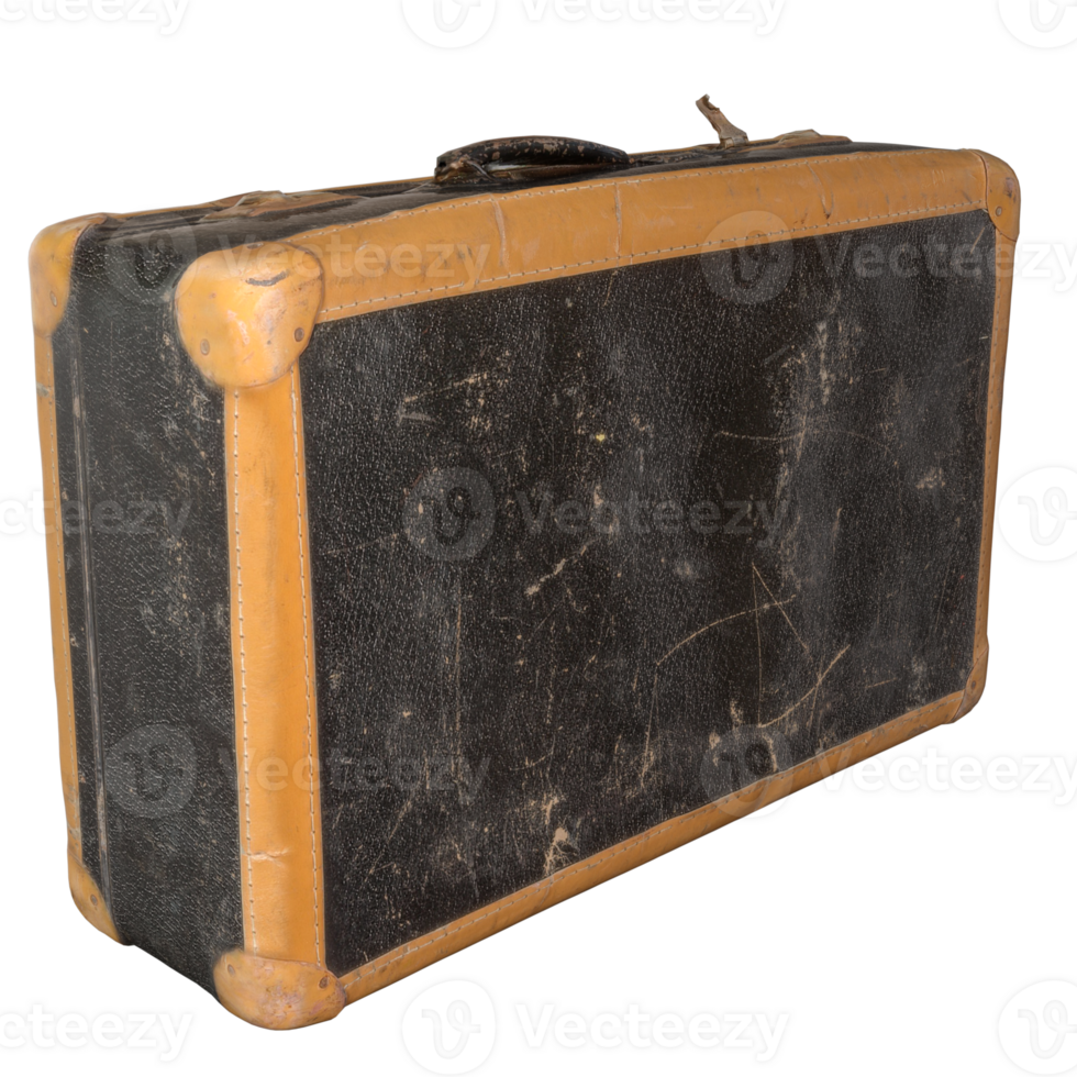 old suitcase isolated 3d render png