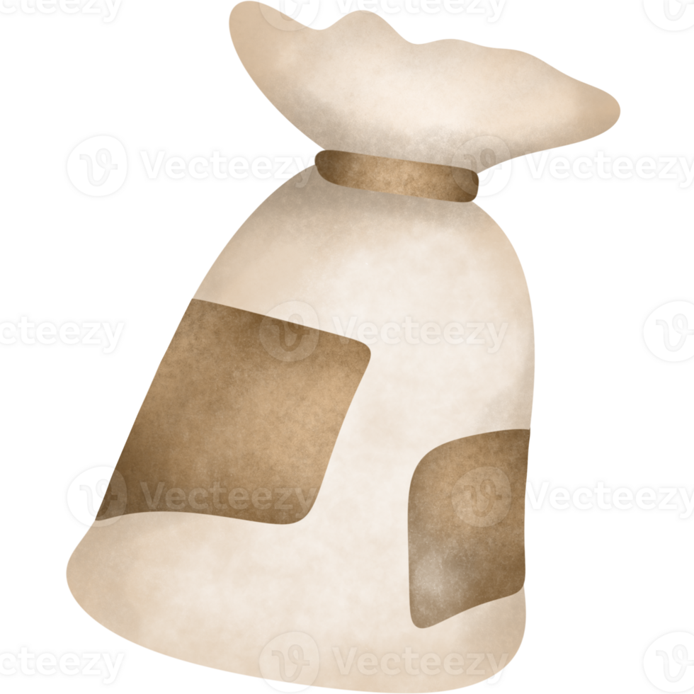 Bag with wheat grain , Seed Packet Spilled png
