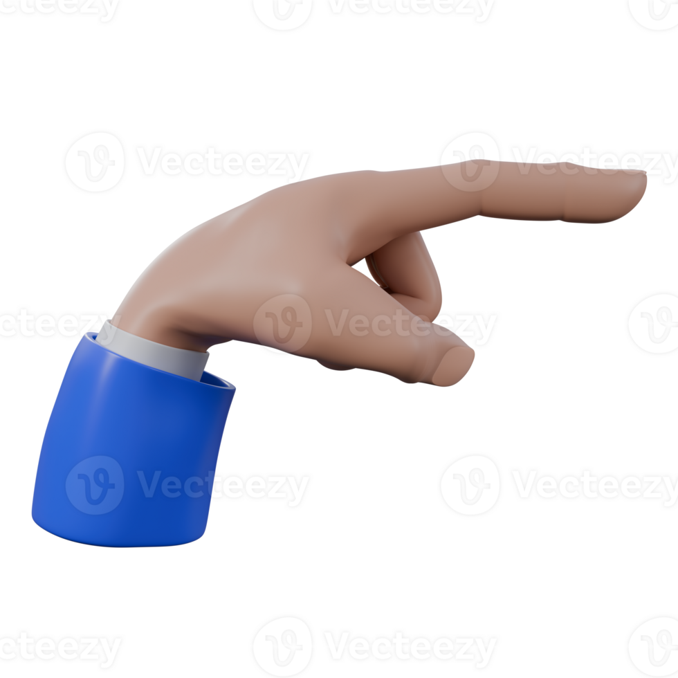 3d illustration of pointing right png