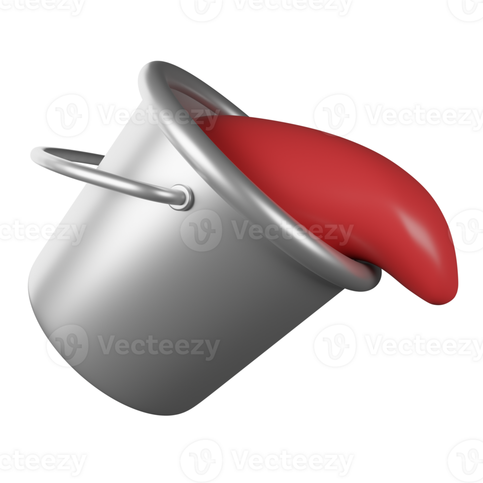 color bucket 3d illustration png