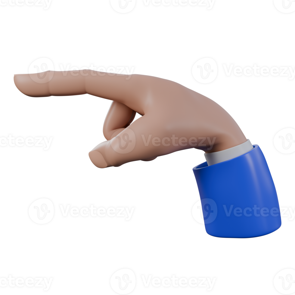 3d illustration of pointing left png