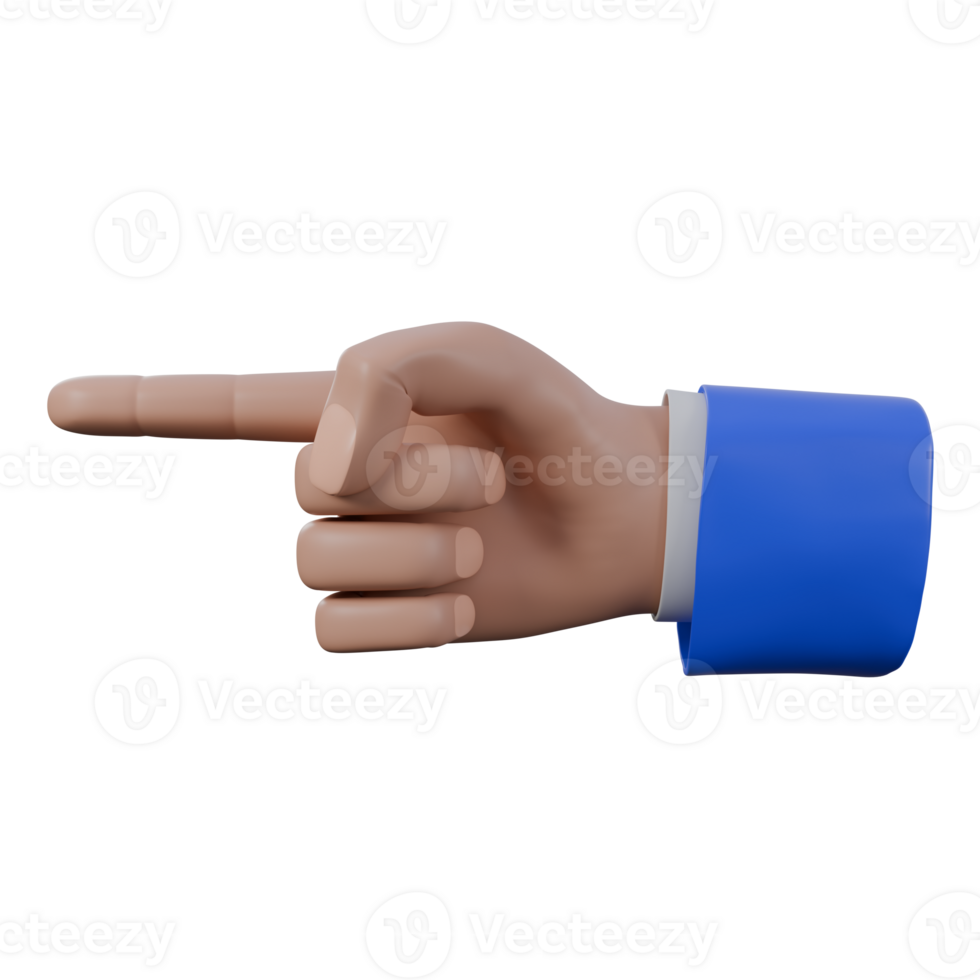 3d illustration of pointing left png