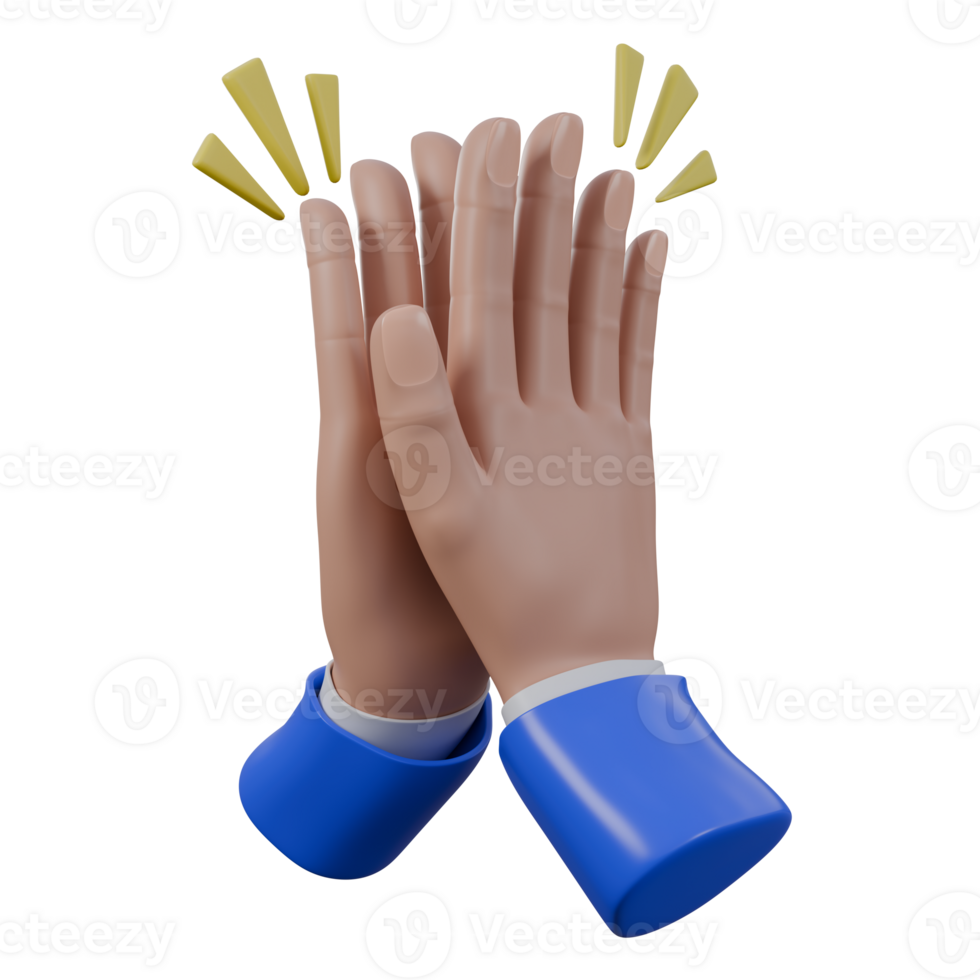 3d illustration of high five png