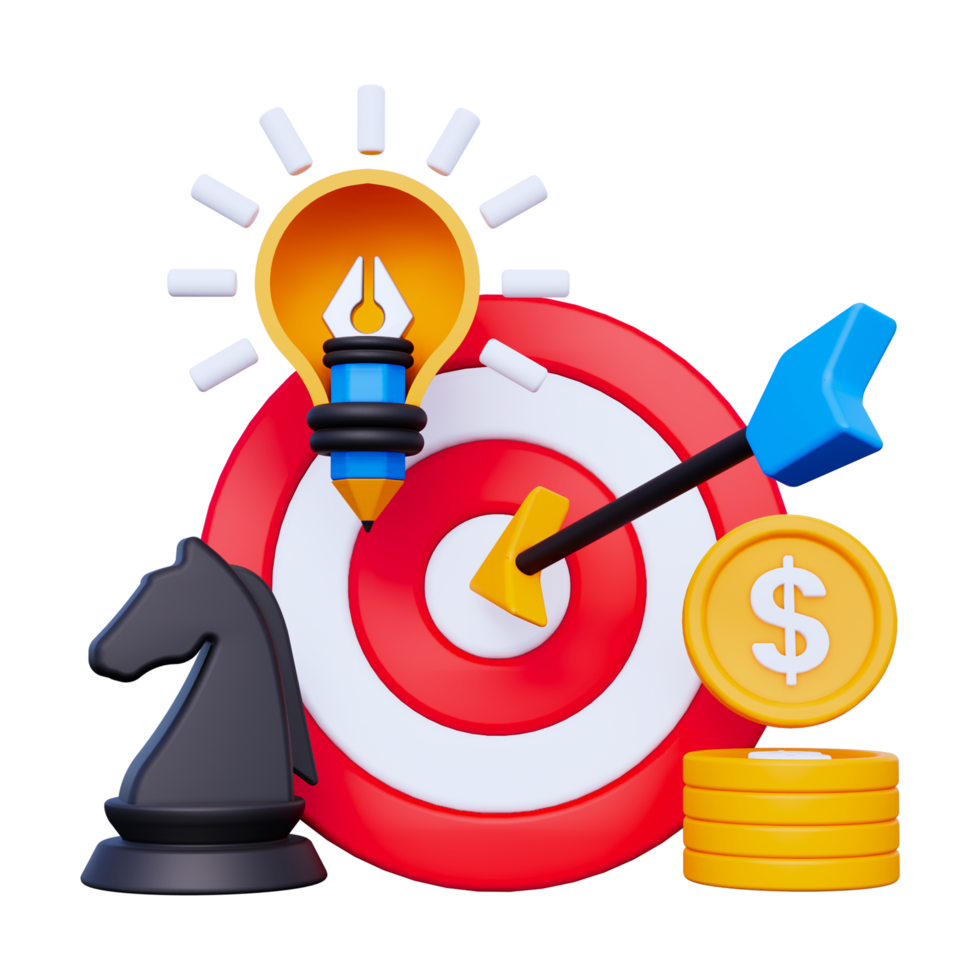 A target with a lightbulb and a dollar sign png