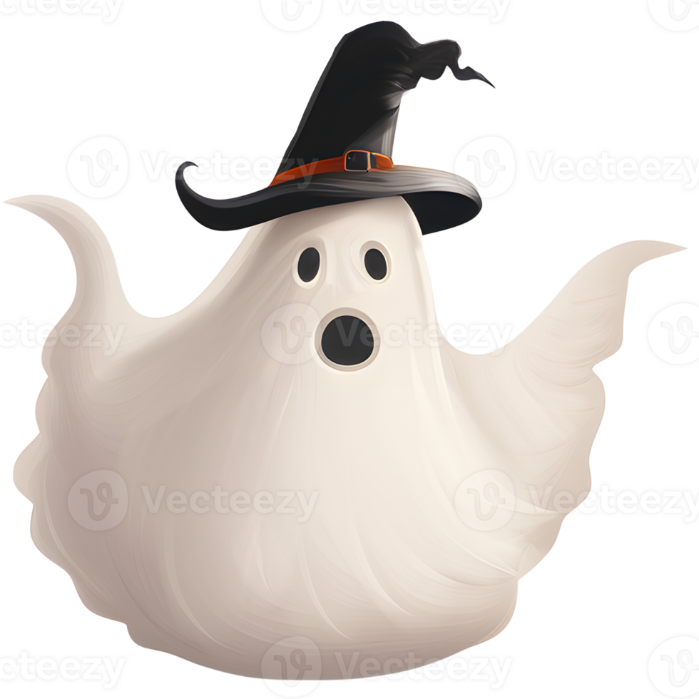 Halloween ghosts with witch hat png
