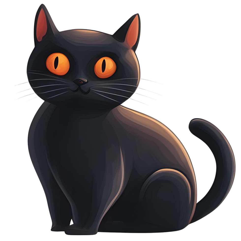 black cat red eye in halloween png