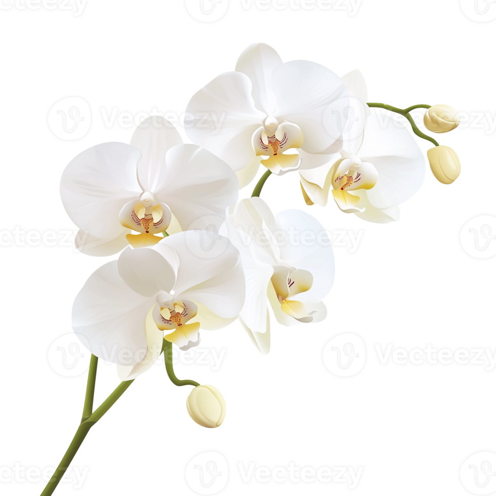 Illustration in Blooming Elegant Moon Orchid Transparent Image png