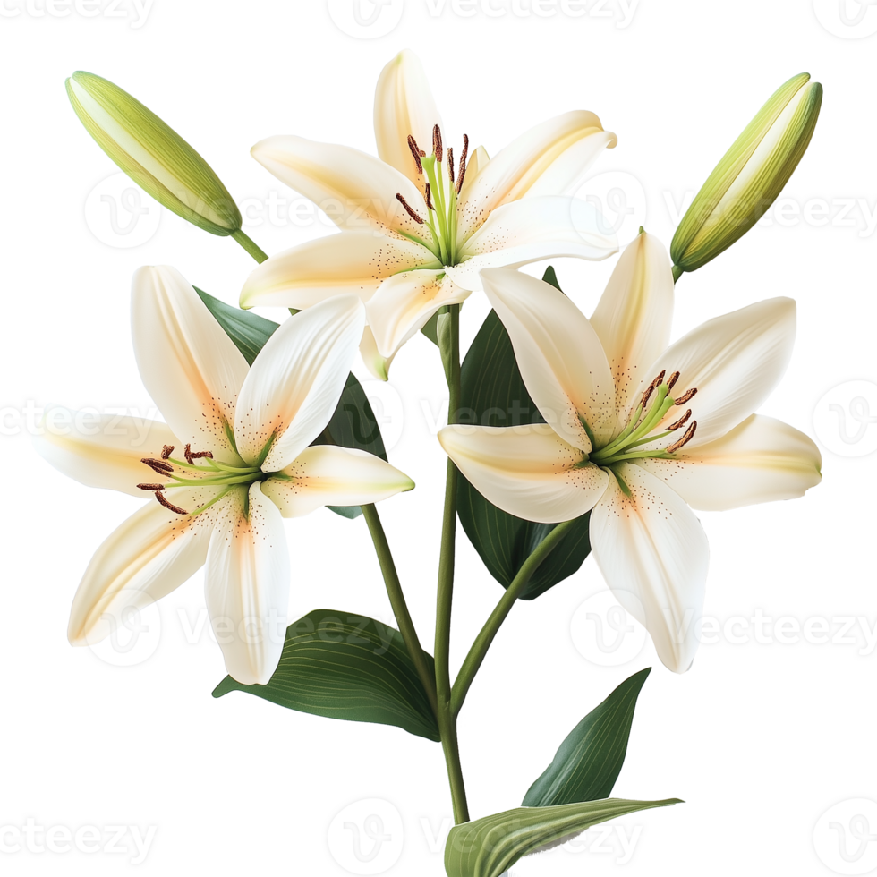Realistic Lily Flower in File png