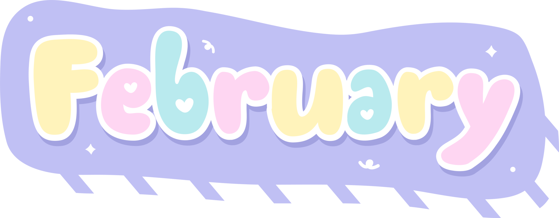 cute month name handwritten png