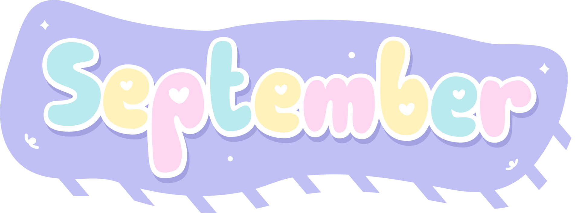 cute month name handwritten png