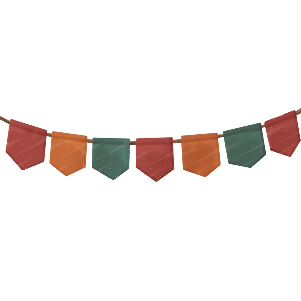 Cute vintage flags decoration png