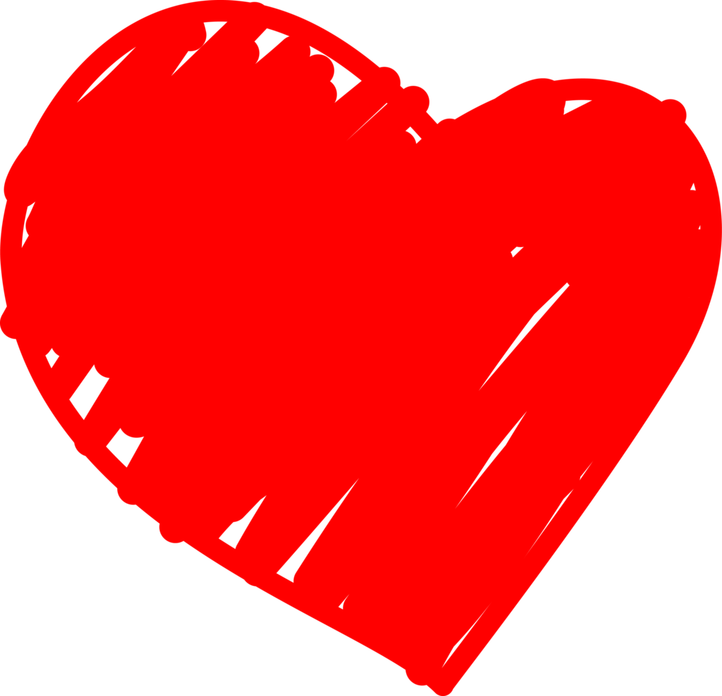 Doodle Hand Drawn Heart Love png
