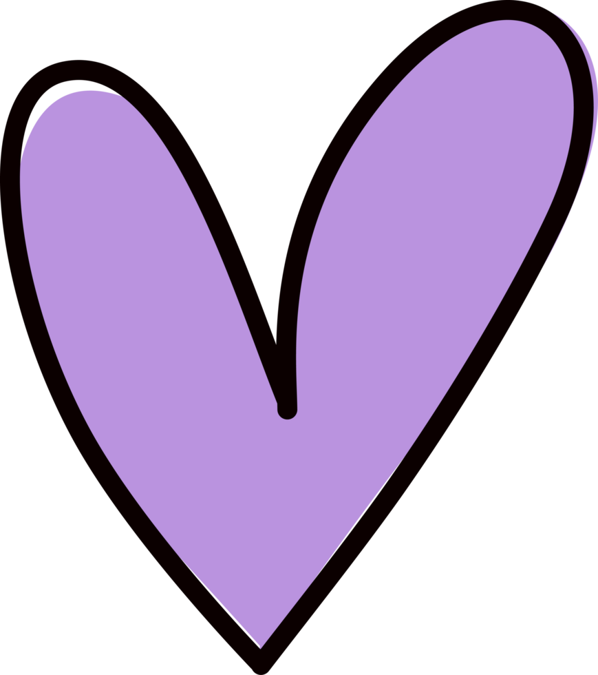 Doodle Hand Drawn Heart Love png