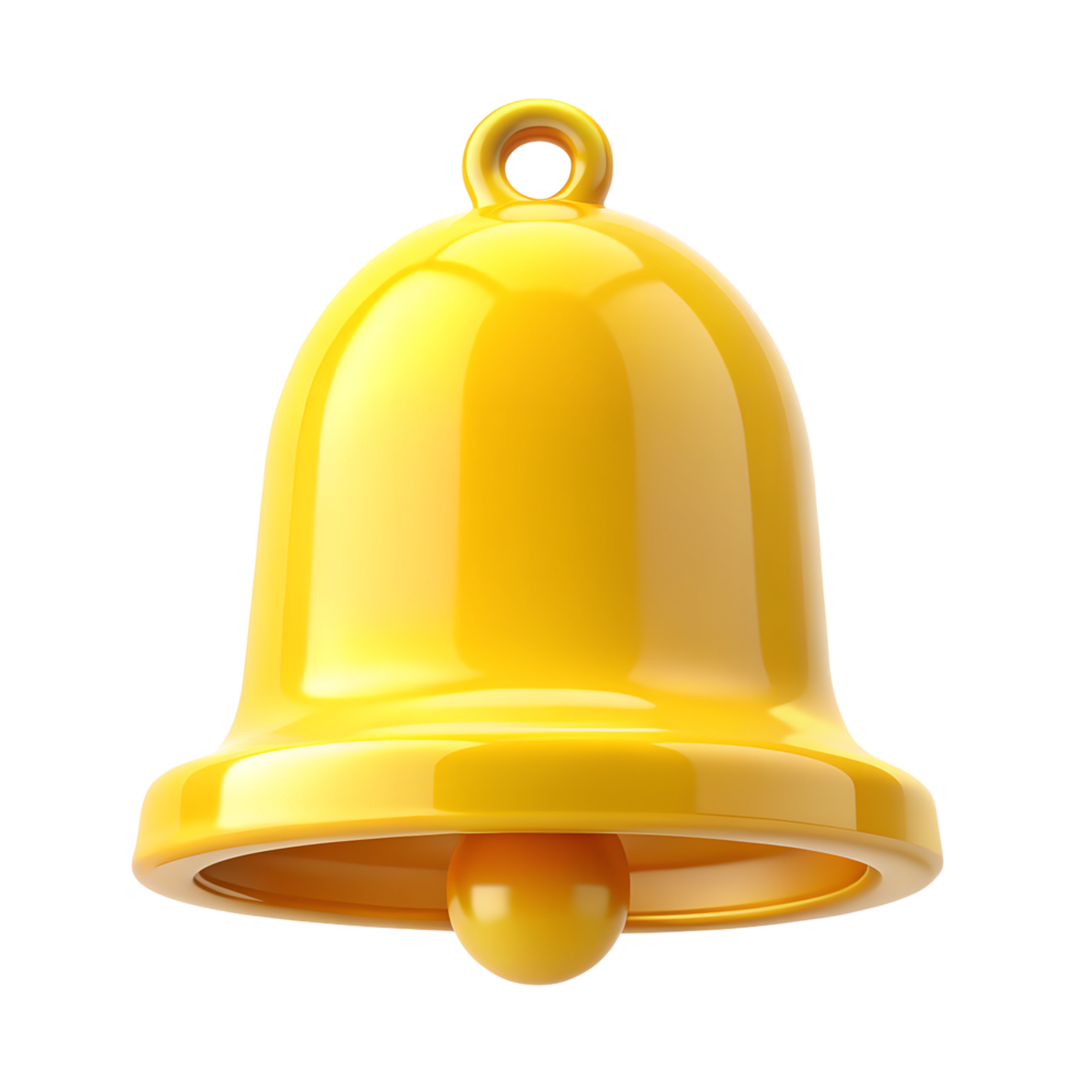 3d yellow bell png