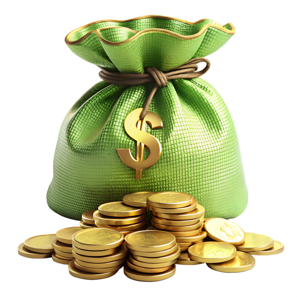 3d money bag png