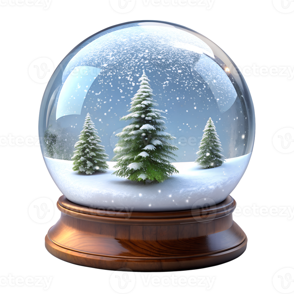 christmas tree with snow globe png