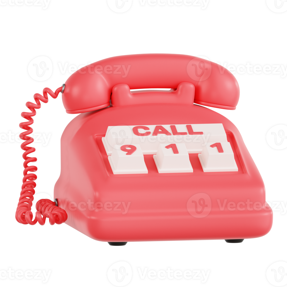 Emergency Number 3D Icon Illustration png