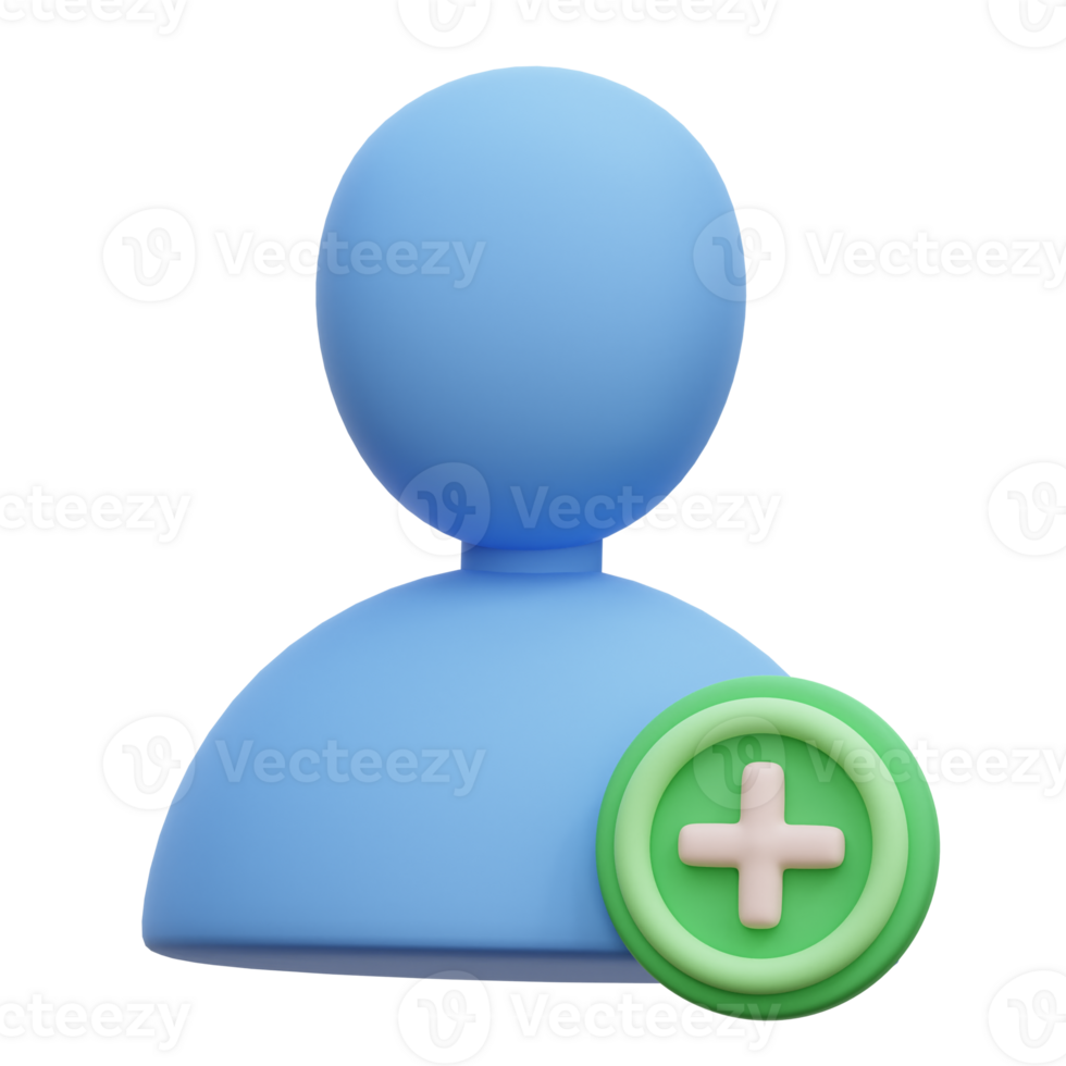 Add User 3D Icon Illustration png