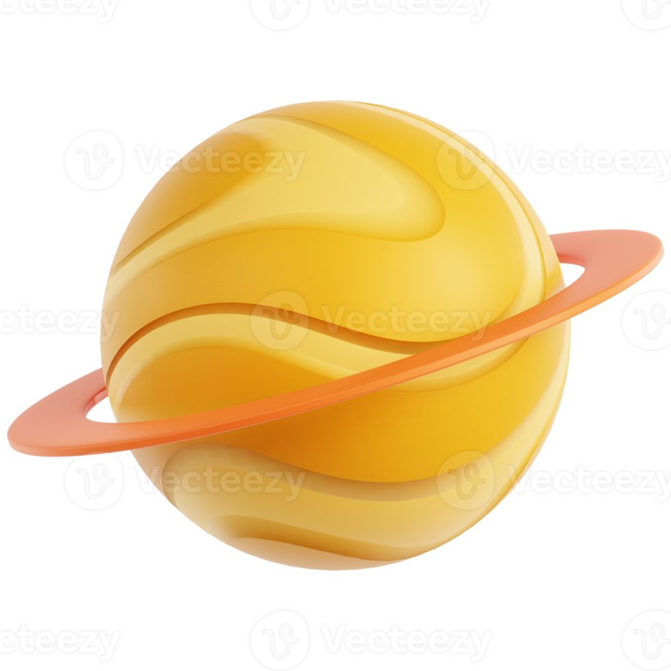 Saturn 3D Icon Illustration png