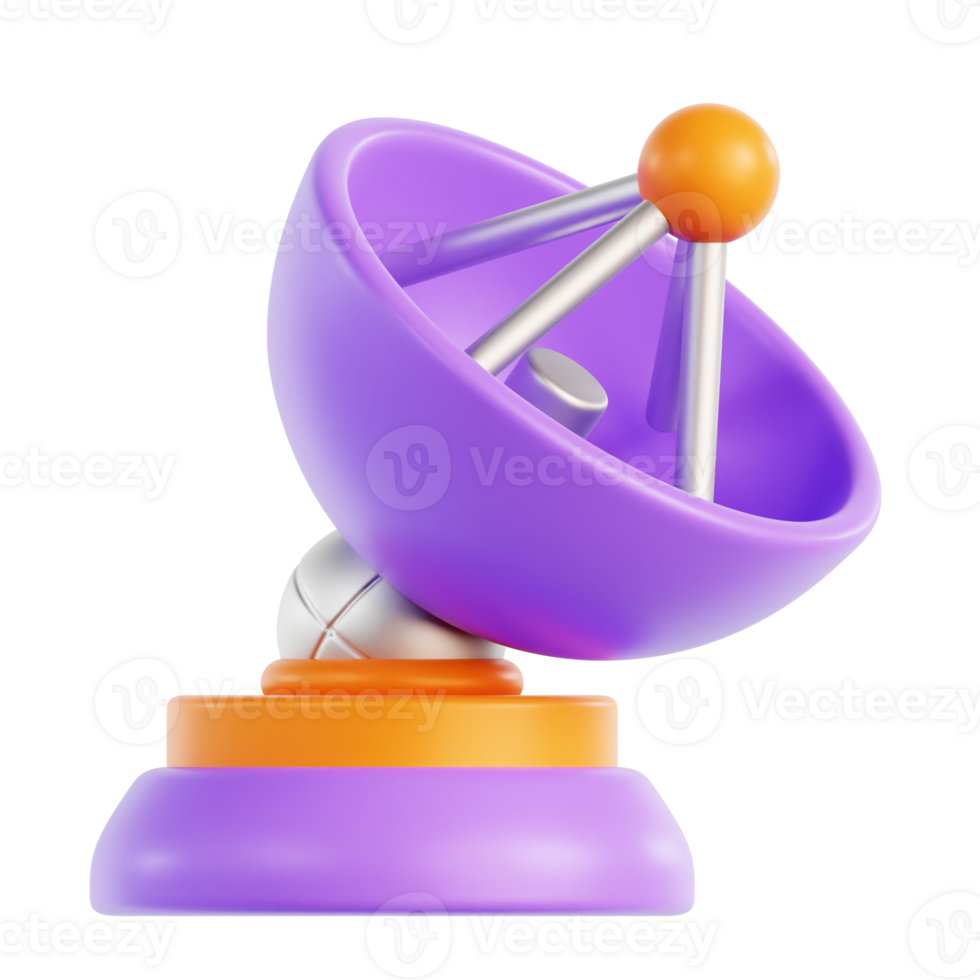 Satellite Dish 3D Icon Illustration png