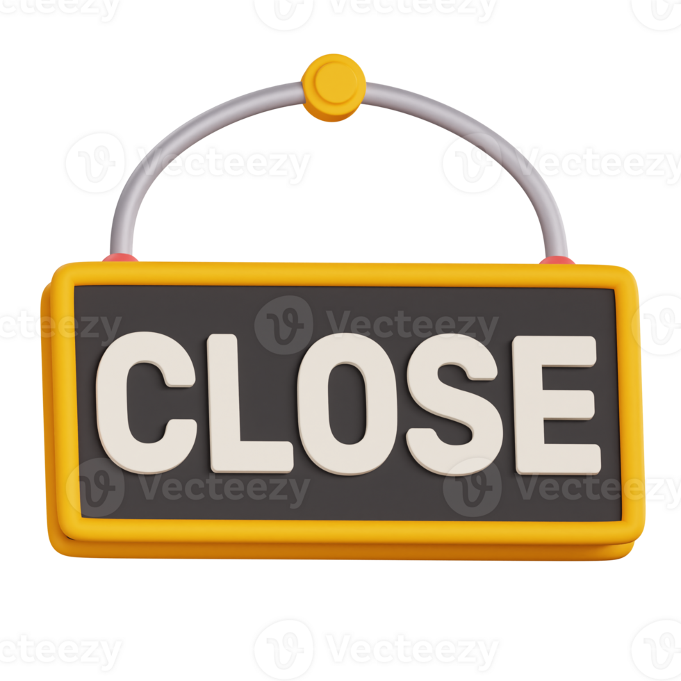 3D Close Sign Icon Illustration png