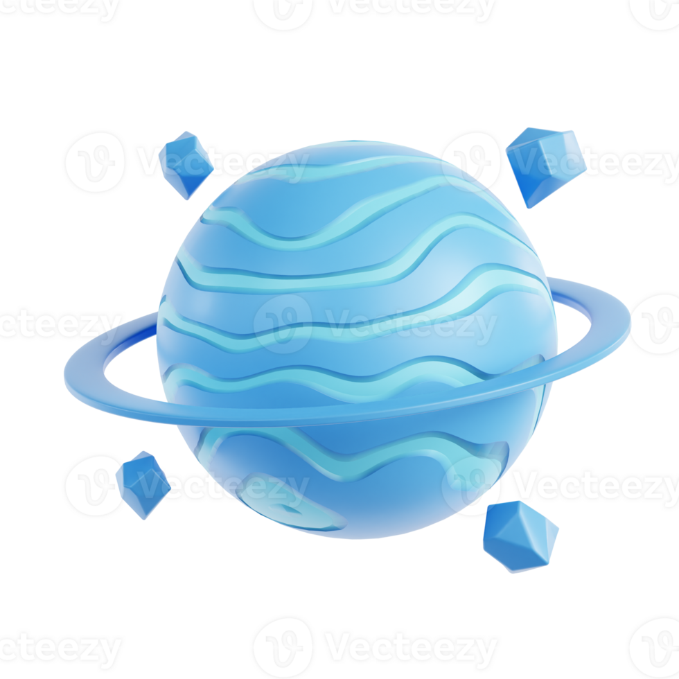 Uranus 3D Icon Illustration png