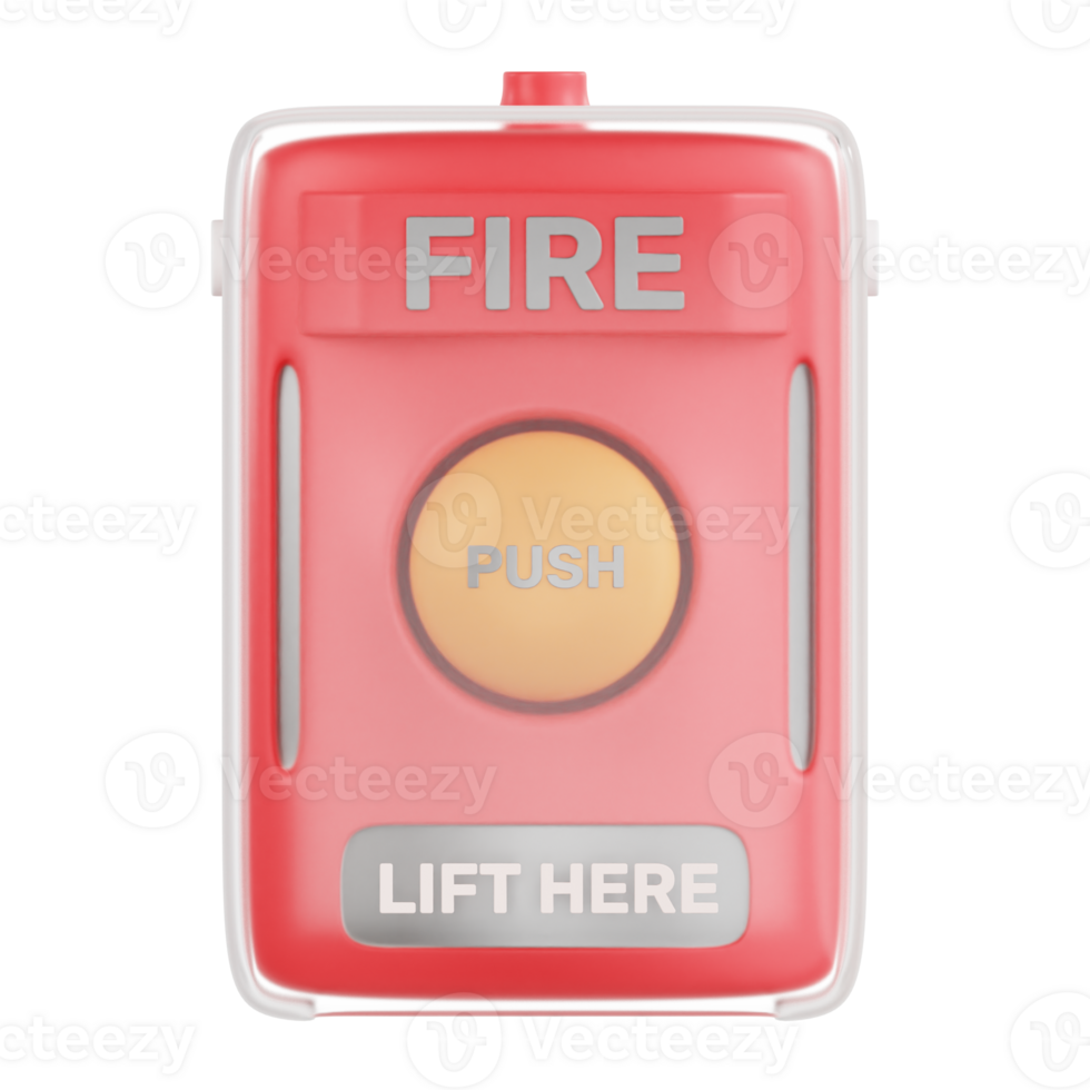 Fire Alarm Button 3D Icon Illustration png