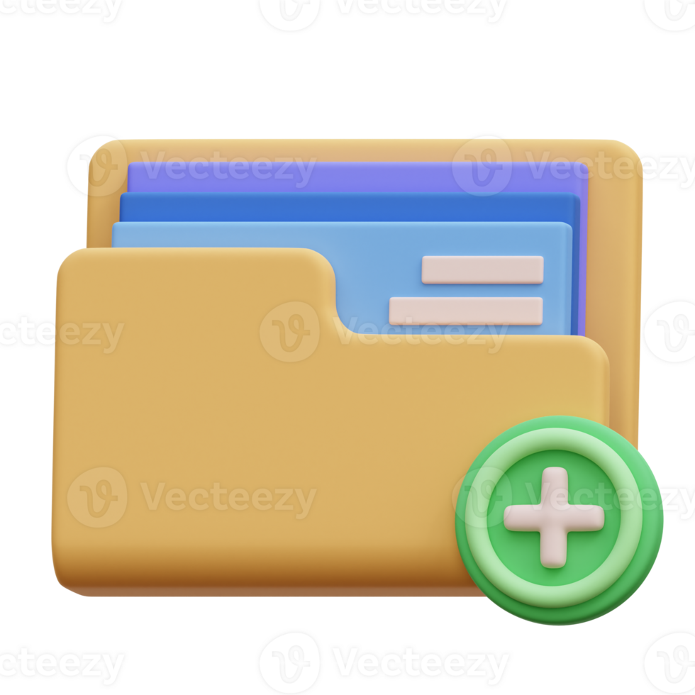 Add Folder 3D Icon Illustration png
